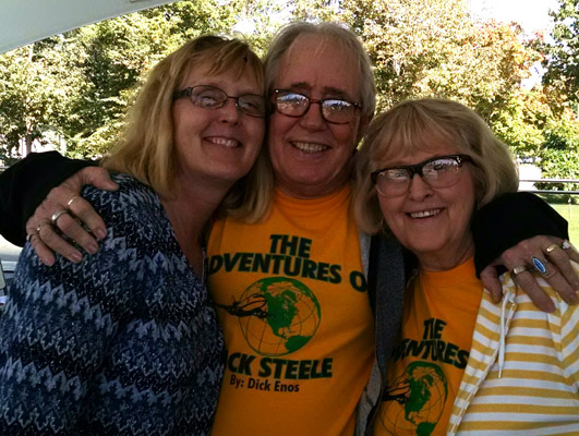 dick and norma enos with ann at iowa author fest